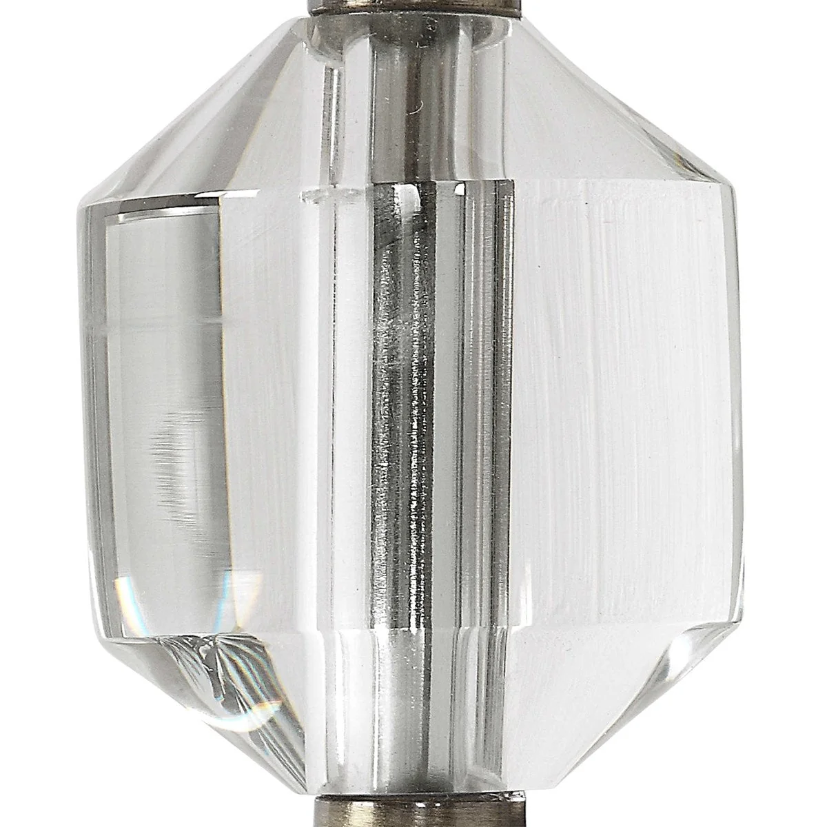 Uttermost Margo Antiqued Brass and Crystal Buffet Lamp With White Linen Shade - Image 6