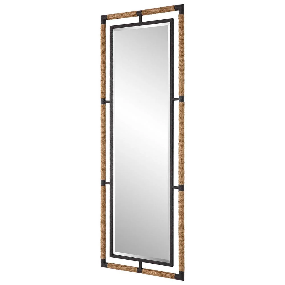 Uttermost Melville Natural Rope And Rust Black Tall Mirror - Image 4