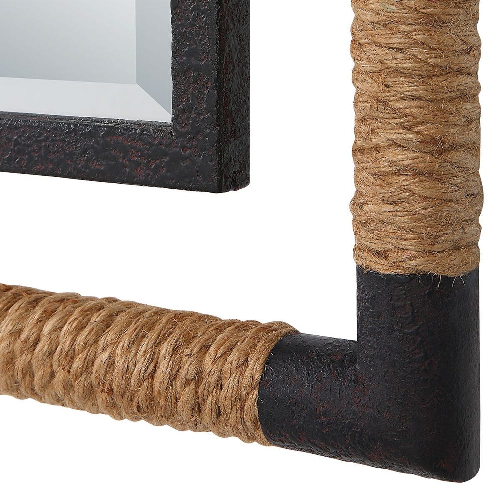 Uttermost Melville Natural Rope And Rust Black Tall Mirror - Image 5