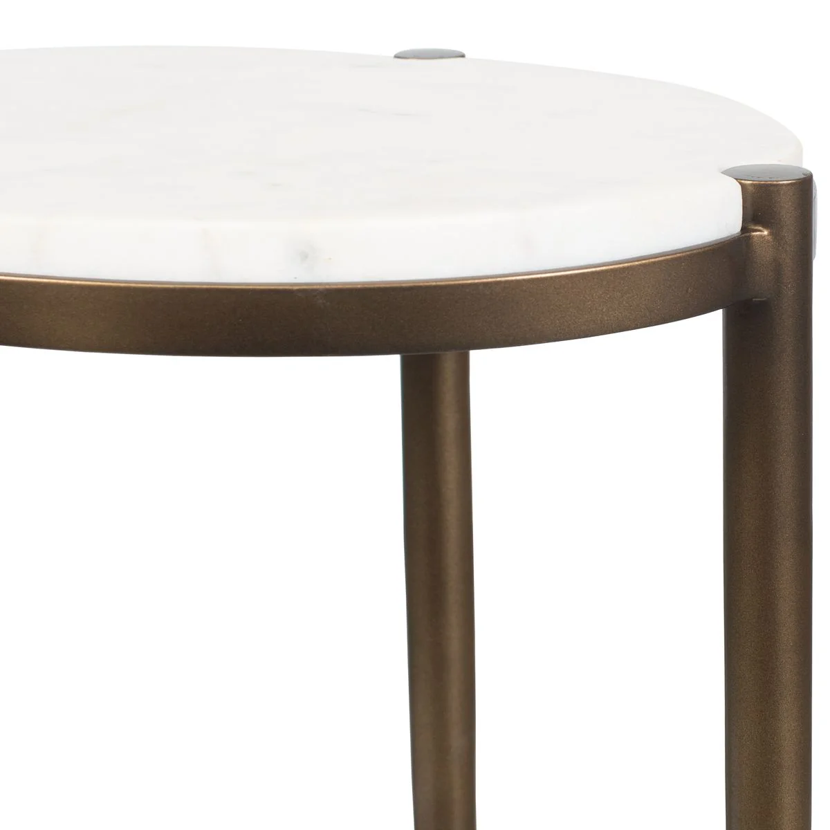 Uttermost Mercier Round White Marble Top Accent Table - Image 9