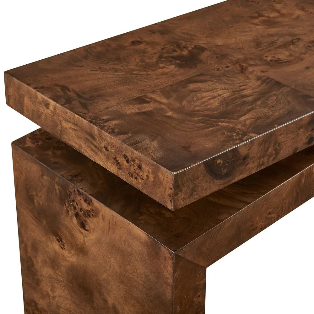 Uttermost Naoko Dark Walnut Stained Mappa Burl Console Table - Image 6