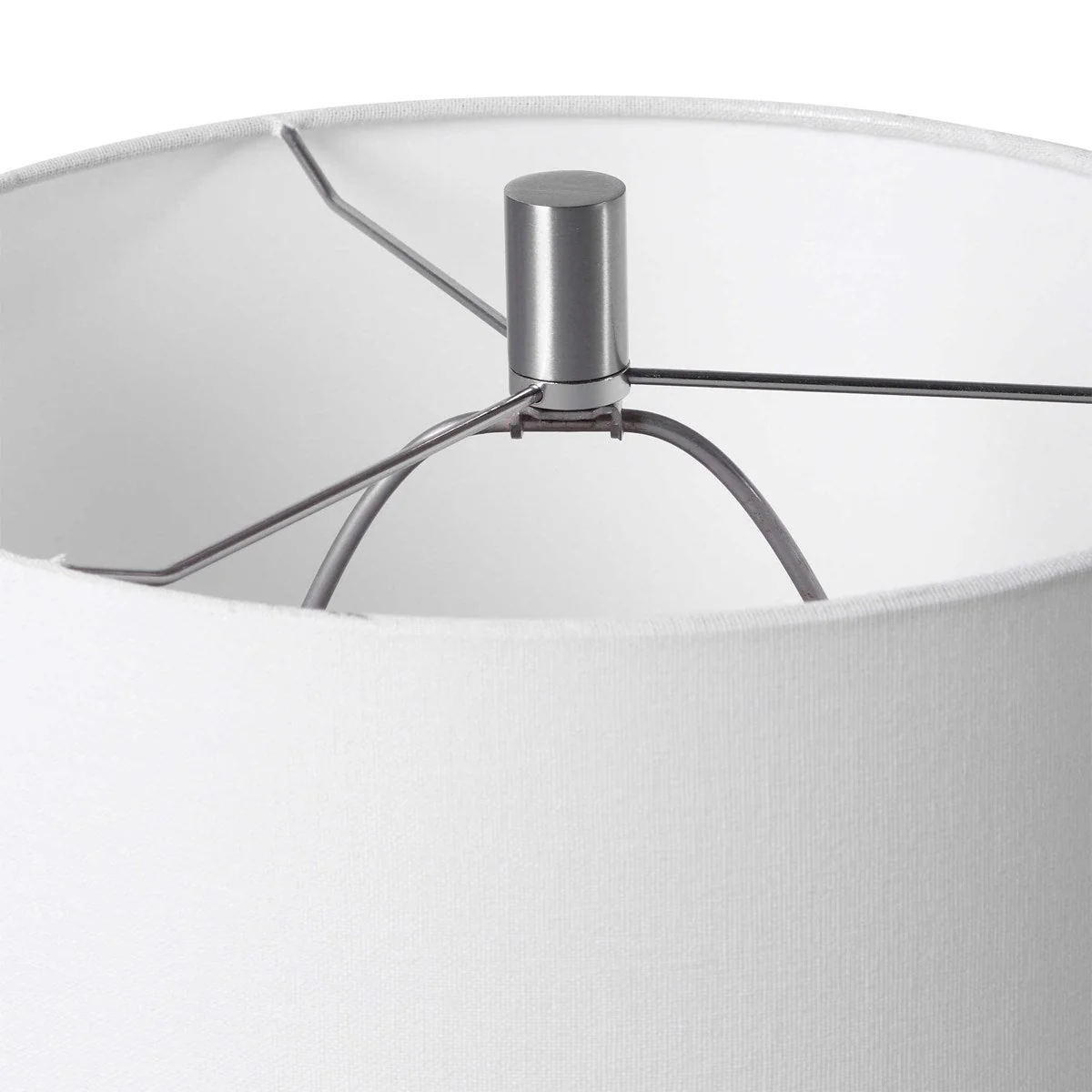 Uttermost Natasha Light Gray and Frosted White Ombré Table Lamp With White Shade - Image 5