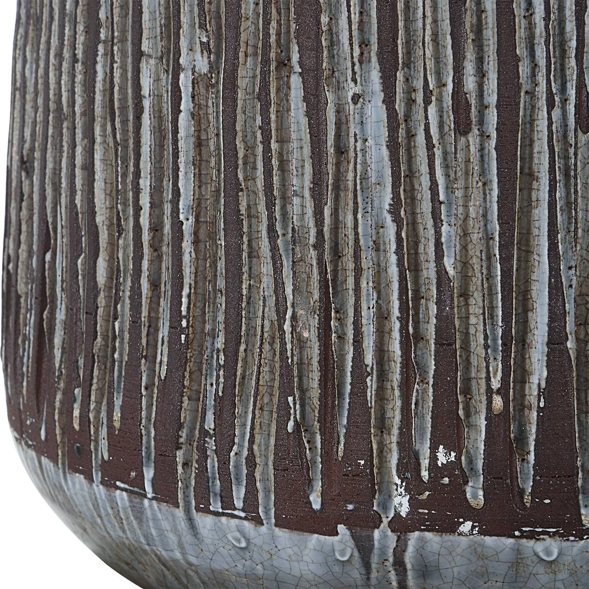 Uttermost Neolithic Blue Gray Crackle Glazed Ceramic Table Lamp With Oatmeal Linen Shade - Image 6