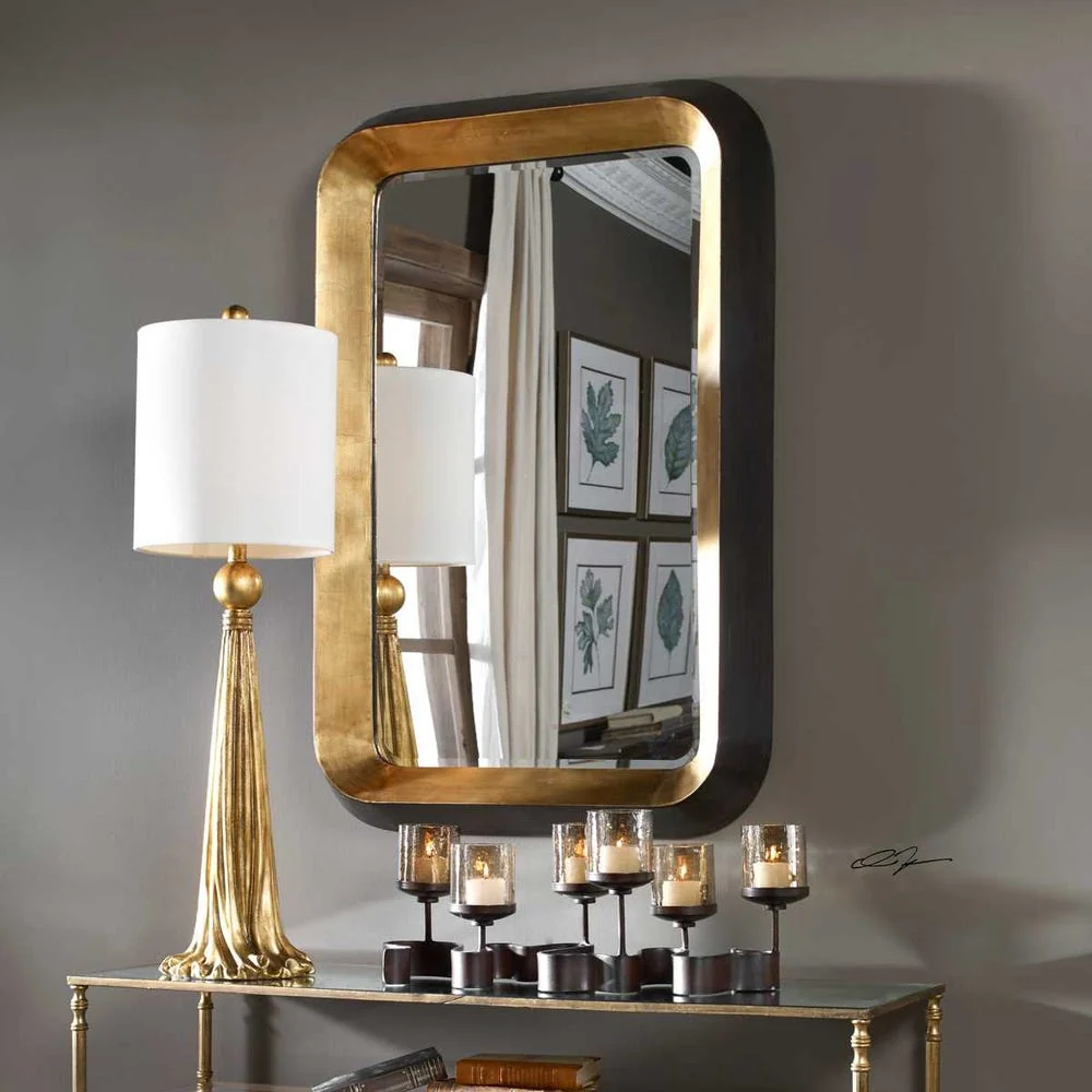 Uttermost Niva Iron Metallic Gold Leaf Mirror - Image 2