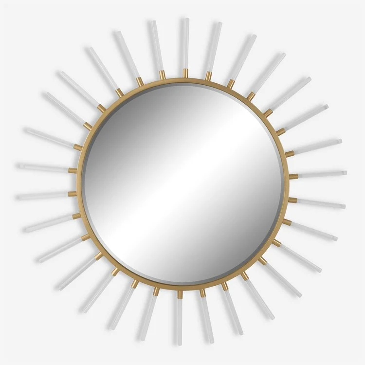 Uttermost Oracle Metallic Gold Leaf and Acrylic Round Mirror - Image 2