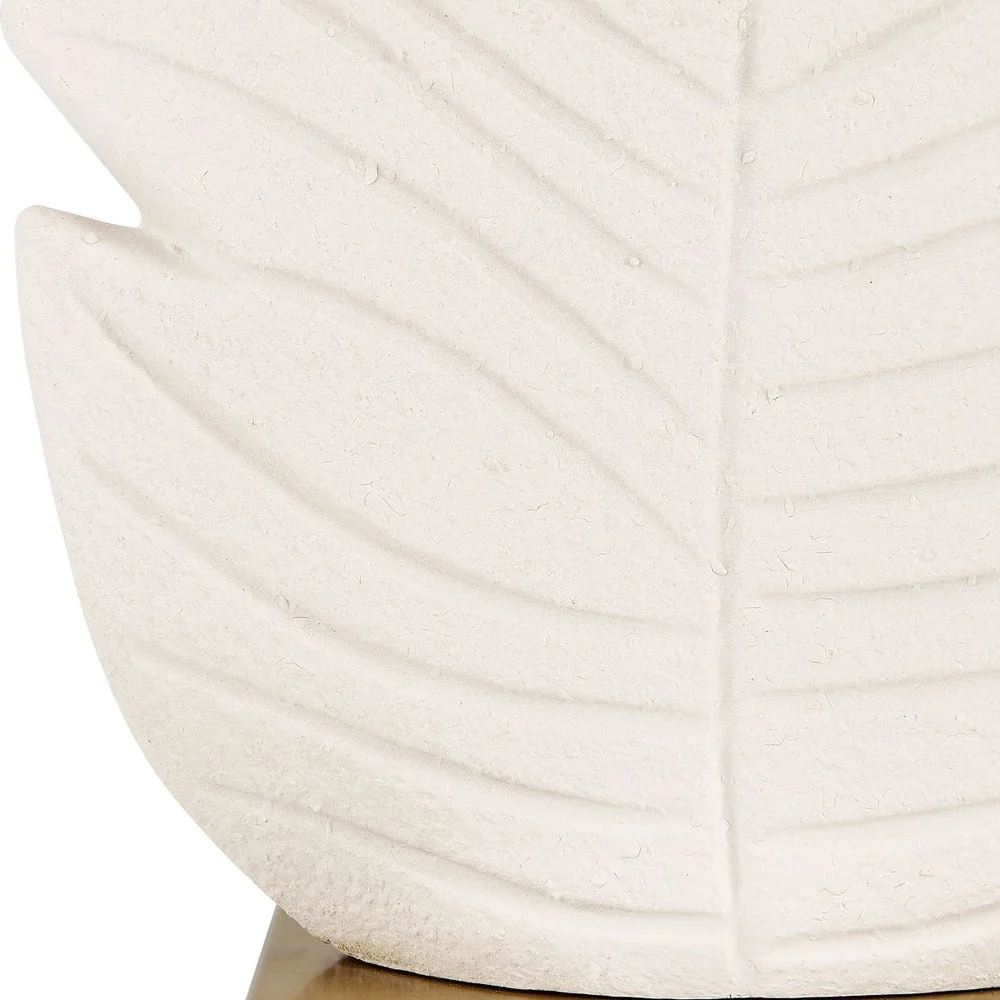 Uttermost Palm Leaf Matte White With Brass Details Table Lamp - Image 8