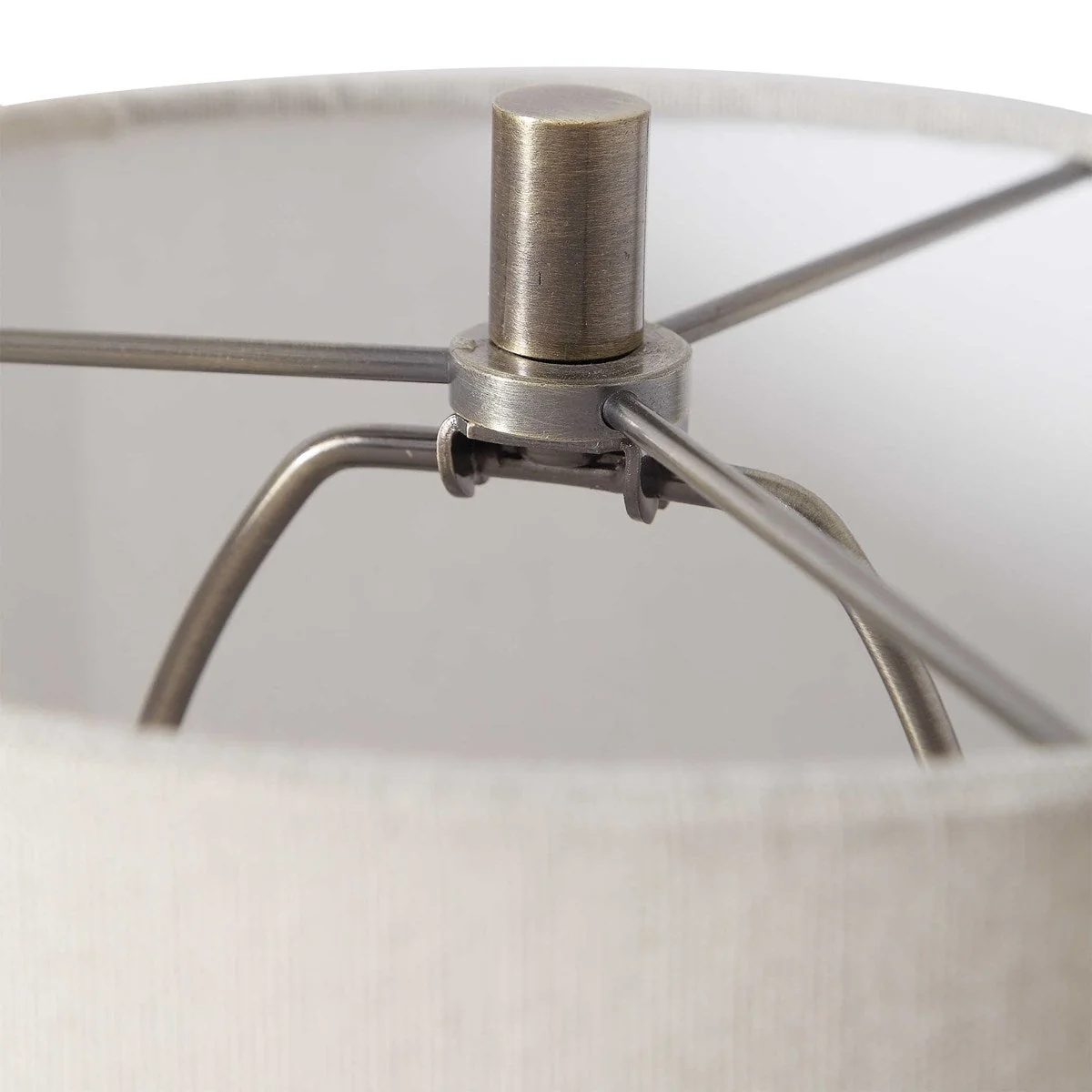 Uttermost Parnell Antiqued Brass Buffet Lamp With Beige Linen Shade - Image 6