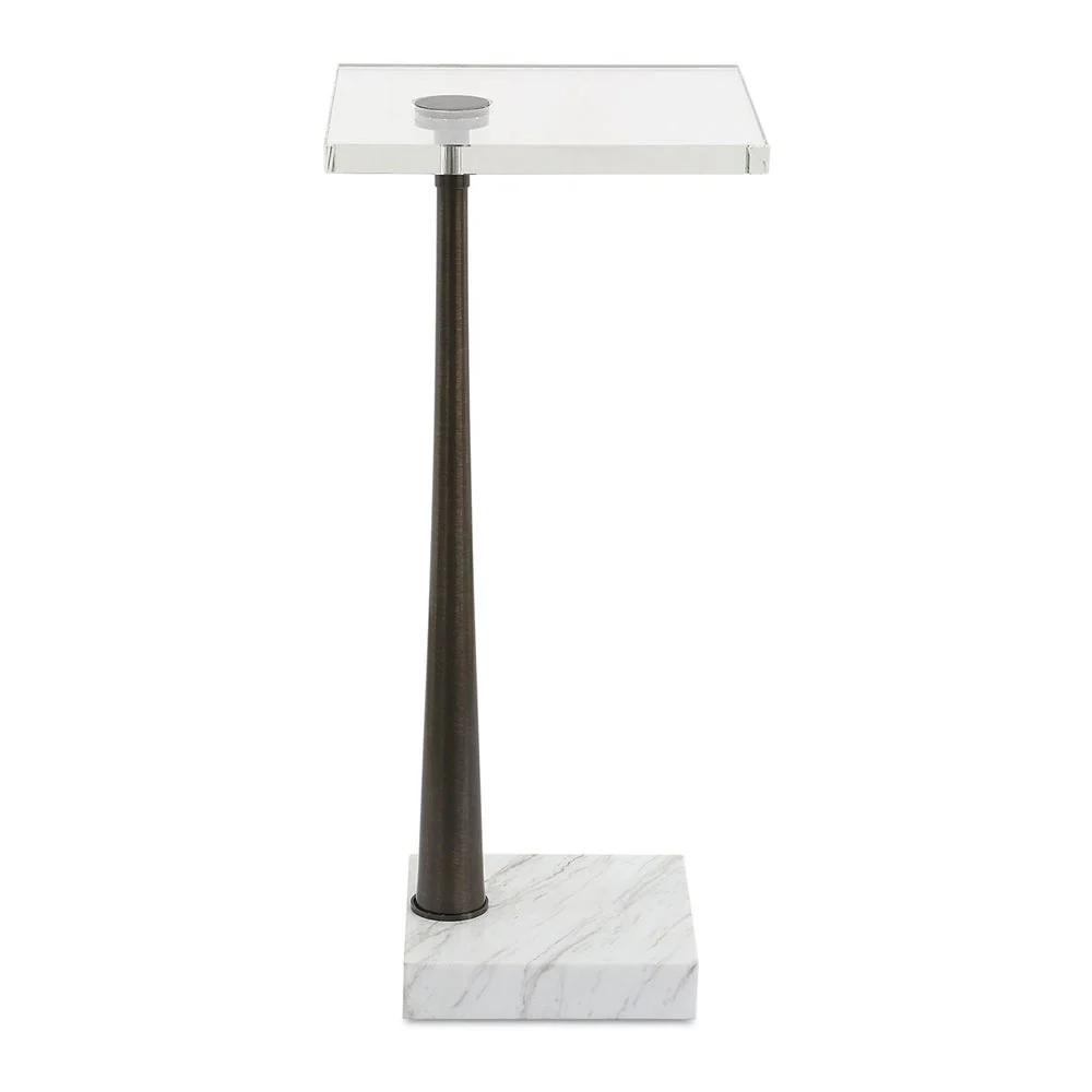 Uttermost Pelton White Marble Drink Table - Image 2