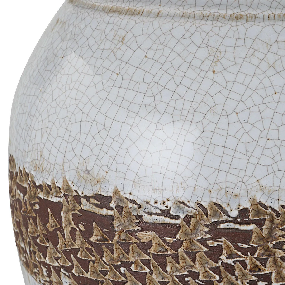 Uttermost Poul Light Gray Crackled Glazed Ceramic Table Lamp With Linen Shade - Image 6