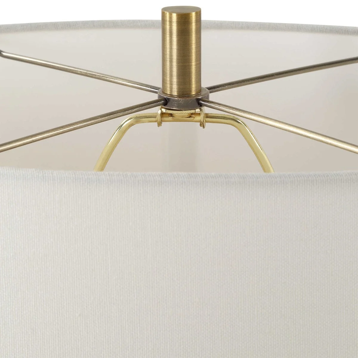 Uttermost Promenade White Stone Table Lamp With Linen Shade - Image 4