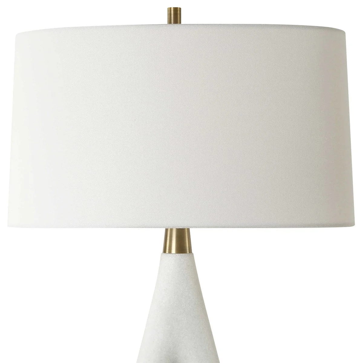 Uttermost Promenade White Stone Table Lamp With Linen Shade - Image 8
