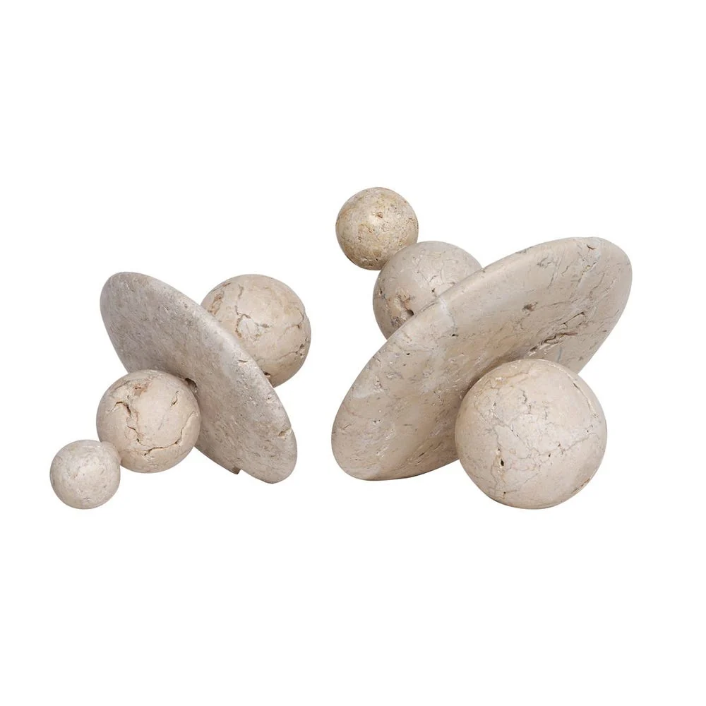 Uttermost Quarried Stone Sculptures ~ Set Of 2 ~ Indoor & Outdoor Use - Image 2