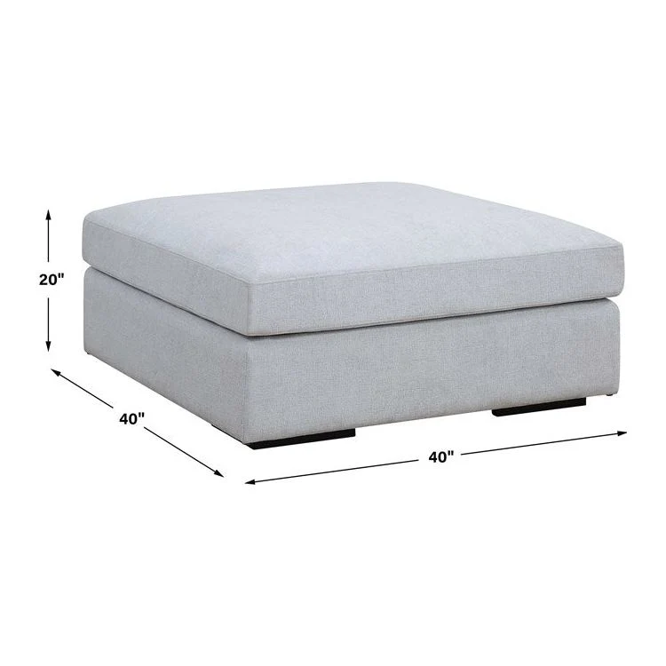 Uttermost Refuge Modular Ottoman ~ Cloud Blue Performance Fabric - Image 3