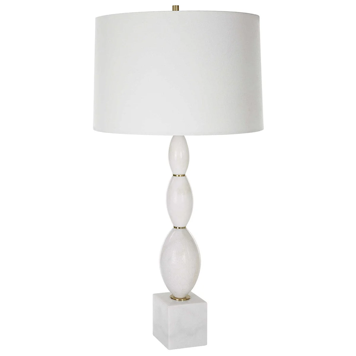 Uttermost Regalia White Marble Table Lamp With Linen Shade - Image 4