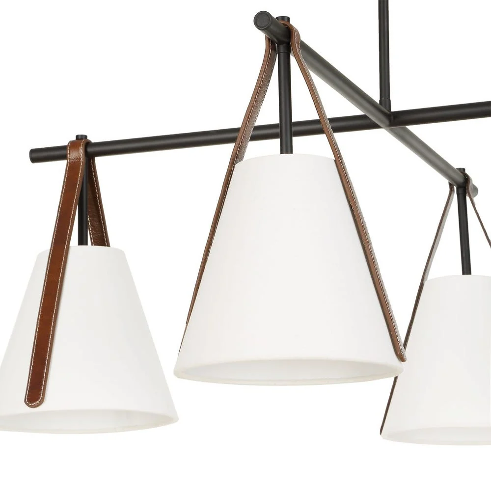 Uttermost Reins Saddle Brown Accent Straps 4 Light Chandelier - Image 6