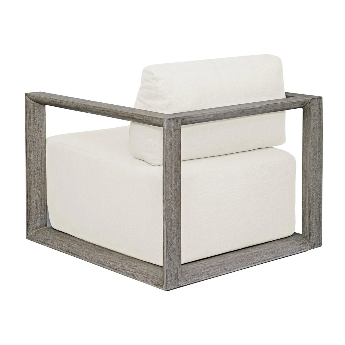 Uttermost Remsen Mahogany Wood With Oyster White Fabric Outdoor Swivel Lounge Chair - Image 6