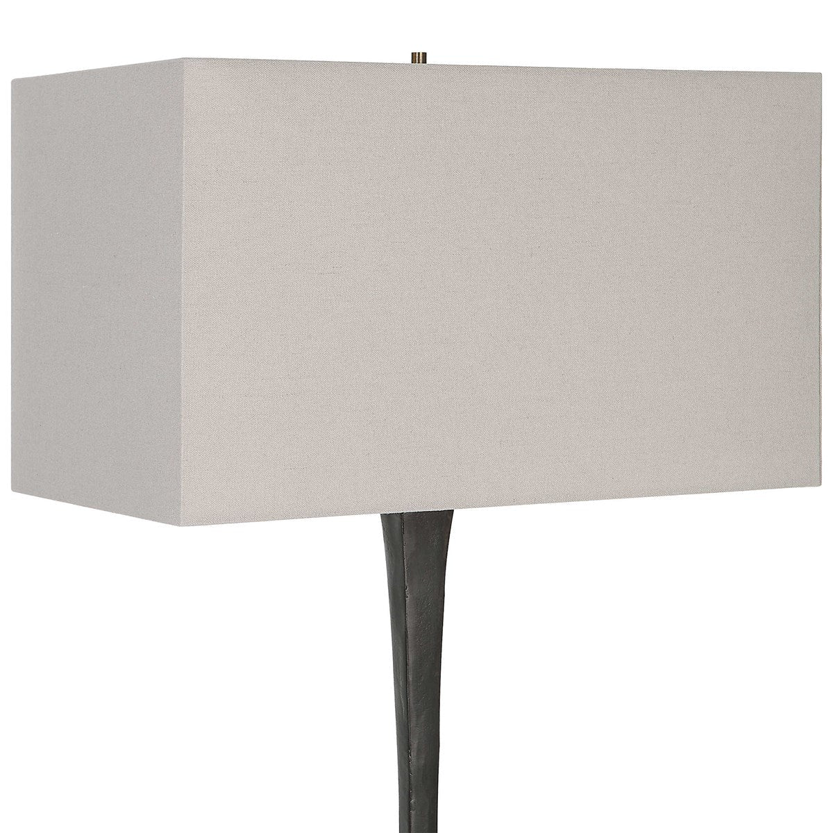 Uttermost Reydan Black Iron Table Lamp With Off-White Shade - Image 5
