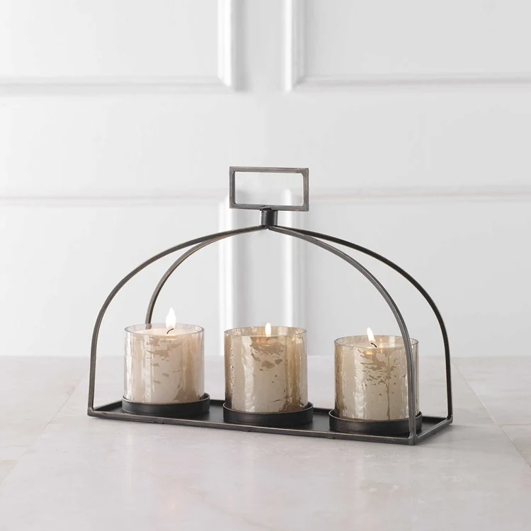 Uttermost Riad Dark Bronze Triple Candleholder ~ Candles Included - Image 3