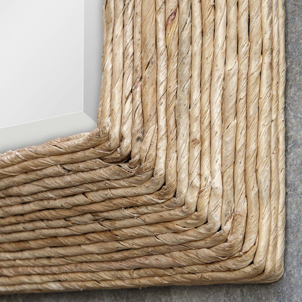 Uttermost Rora Natural Woven Banana Wrapped Coastal Style Mirror - Image 3