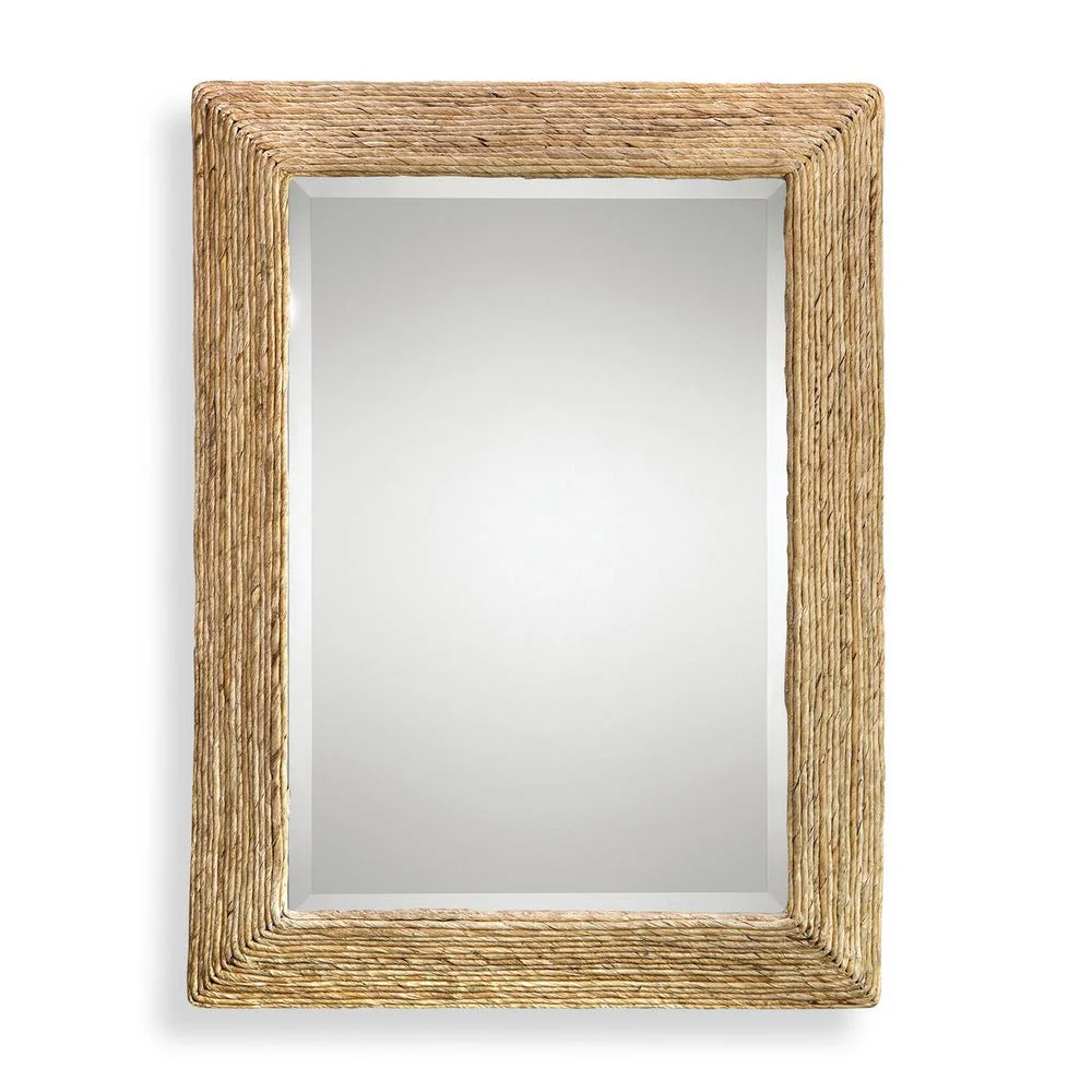 Uttermost Rora Natural Woven Banana Wrapped Coastal Style Mirror - Image 5