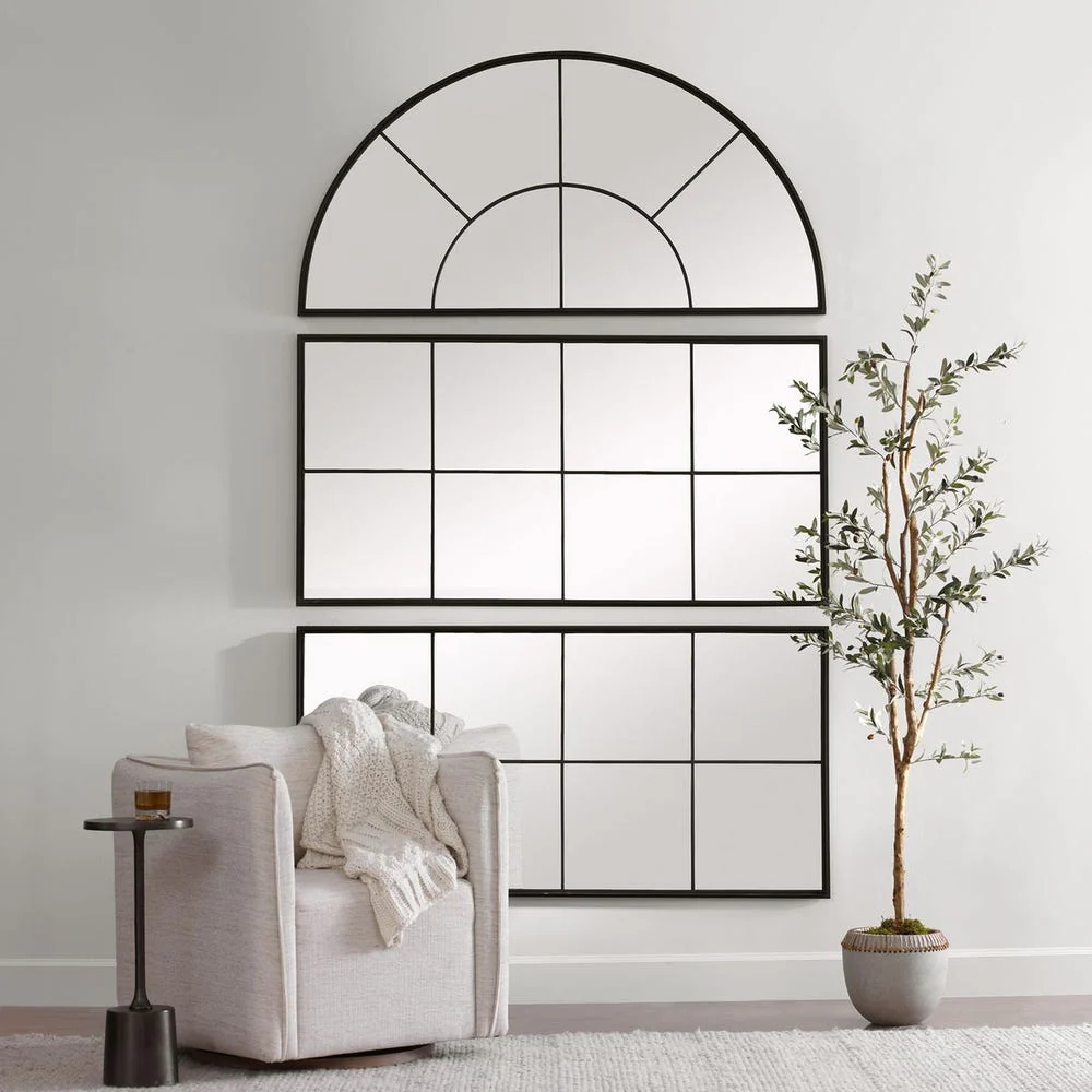 Uttermost Rousseau Iron Window Pane Mirror - Image 2