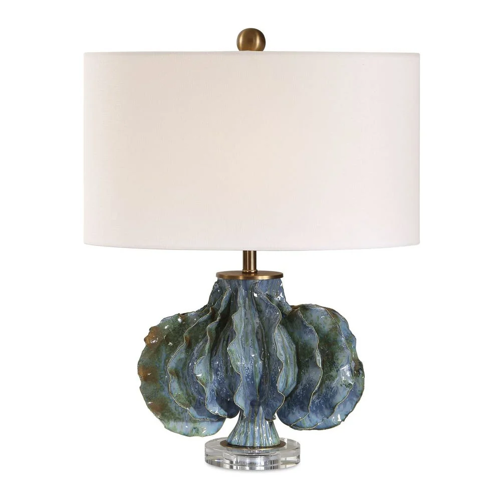 Uttermost Ruffle Up Blue Green And Warm Brown Table Lamp - Image 4
