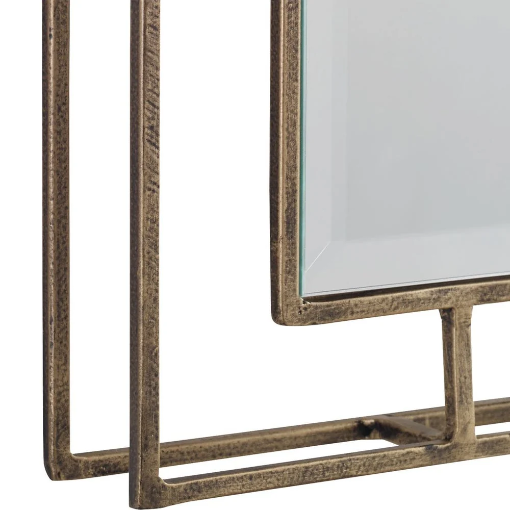 Uttermost Rutledge Contemporary Antique Gold Metal Mirrors ~ Set Of 2 - Image 2
