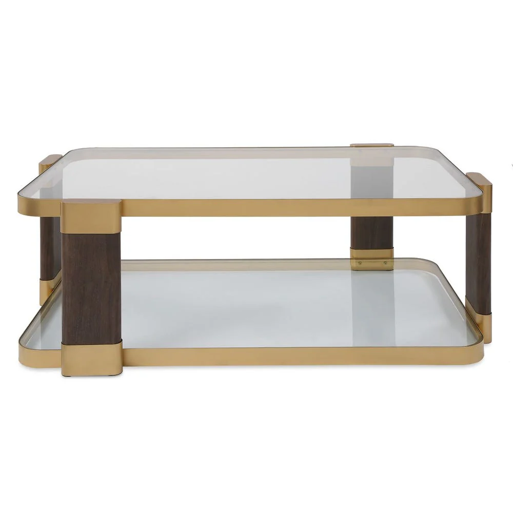Uttermost Ryles Walnut Finish With Gold Accents Coffee Table - Image 3