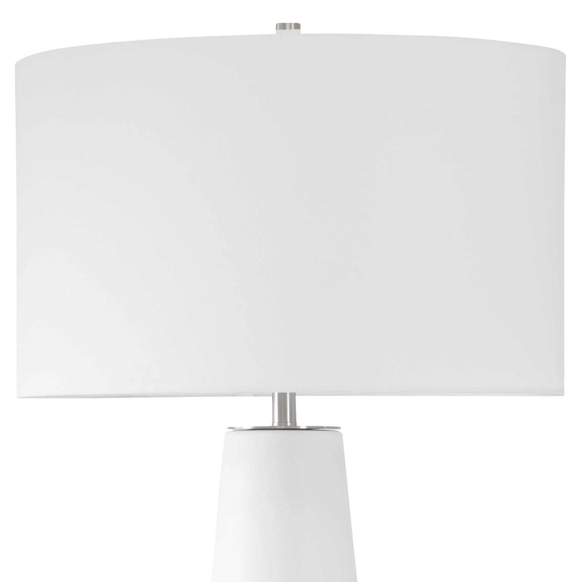 Uttermost Santino Crackled Ivory Ceramic Table Lamp With White Linen Shade - Image 5