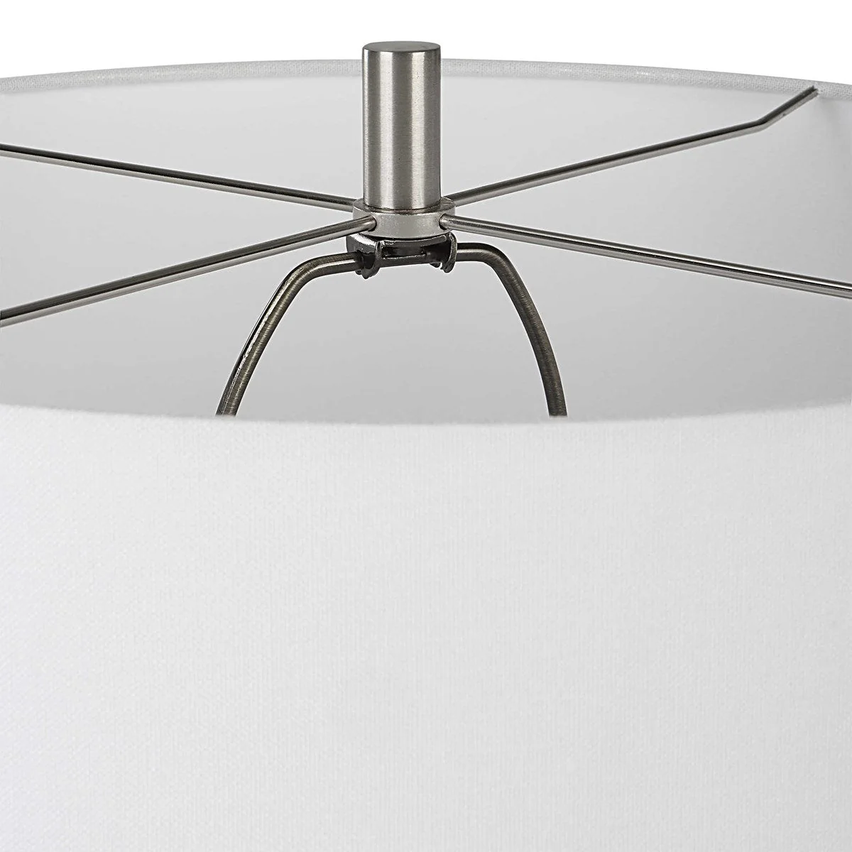 Uttermost Scouts Off-White Matte Glaze Ceramic Table Lamp With White Shade - Image 7