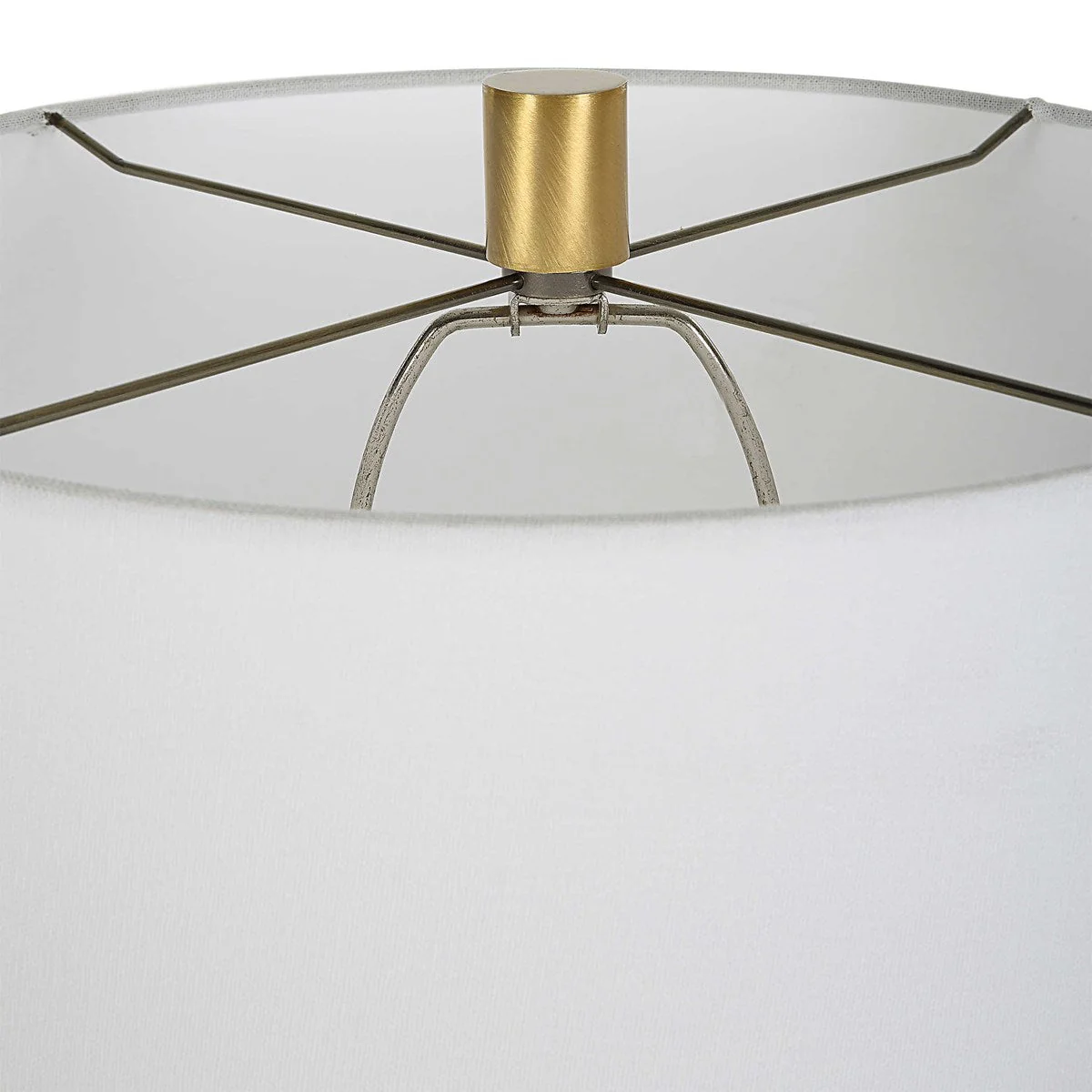 Uttermost Separate Paths Black and Marble Table Lamp With White Linen Shade - Image 6