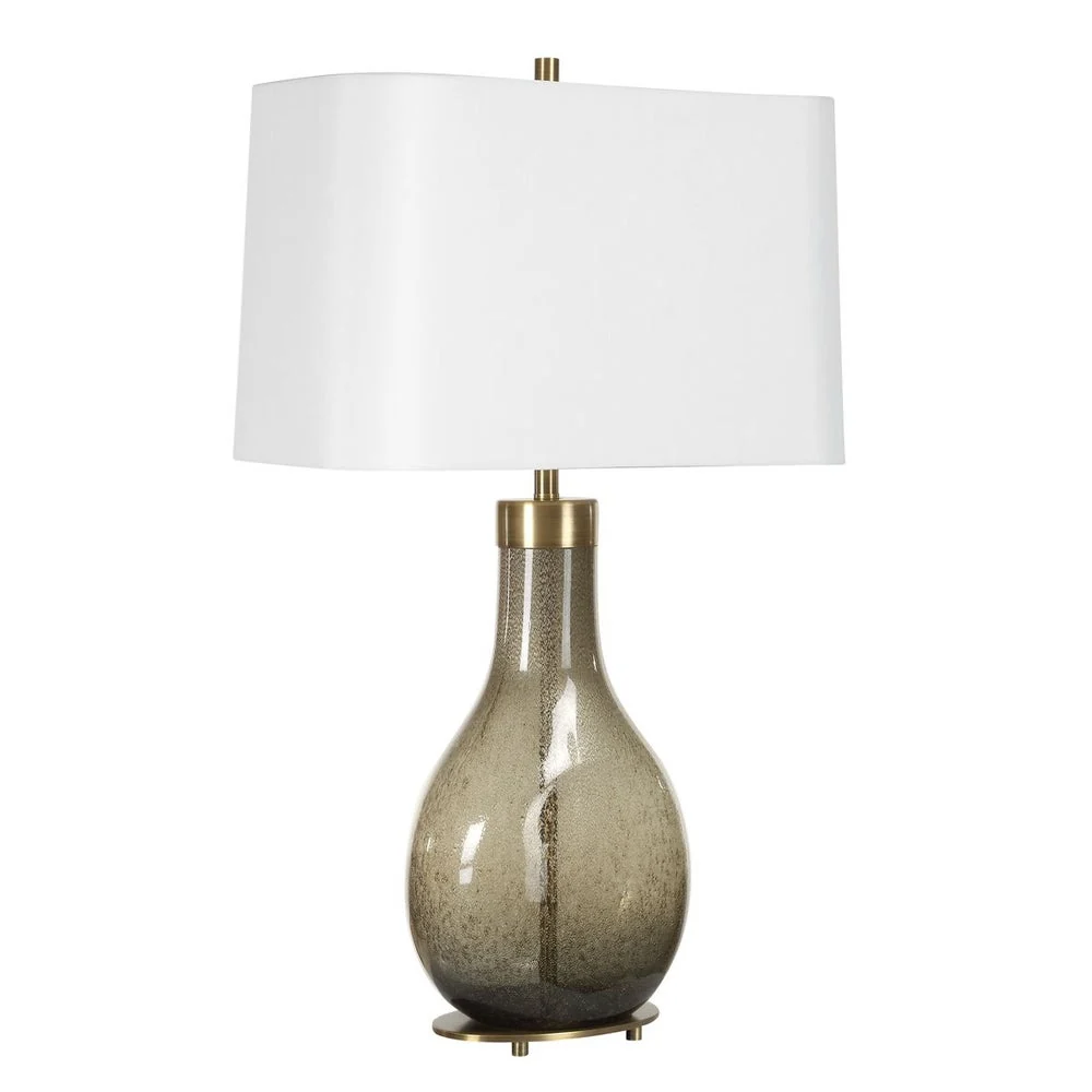 Uttermost Shyla Dark Moss Teardrop Glass Base Table Lamp - Image 6