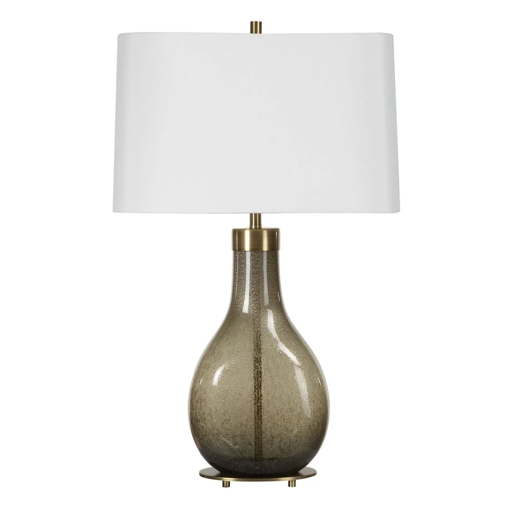 Uttermost Shyla Dark Moss Teardrop Glass Base Table Lamp - Image 7