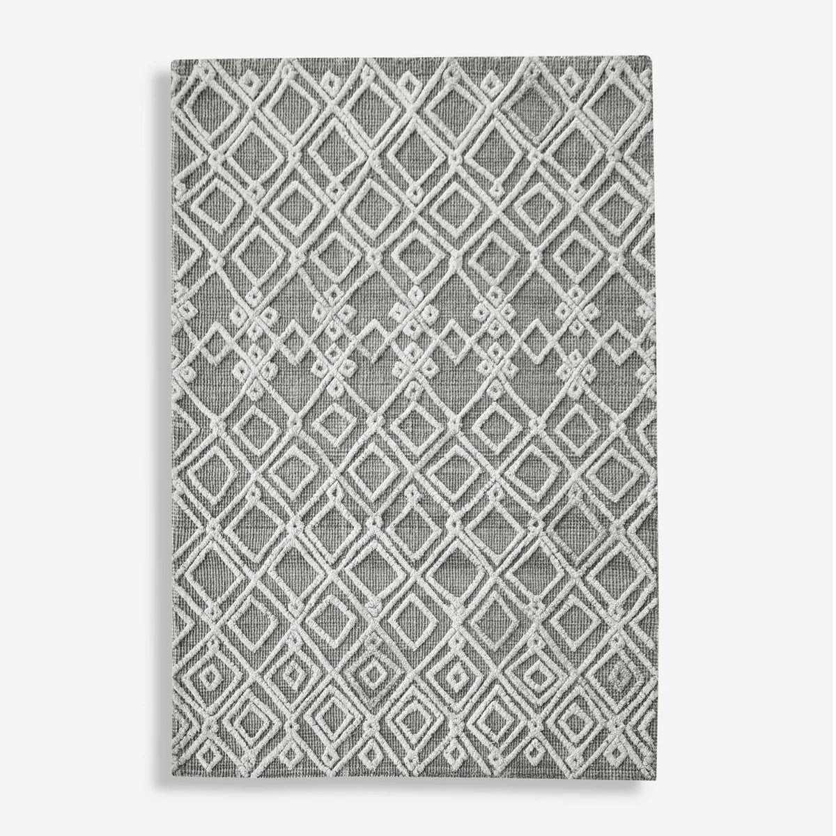 Uttermost Sieano Woven Ivory and Gray Wool Raised Tufted Rug ~ 8' x 10'