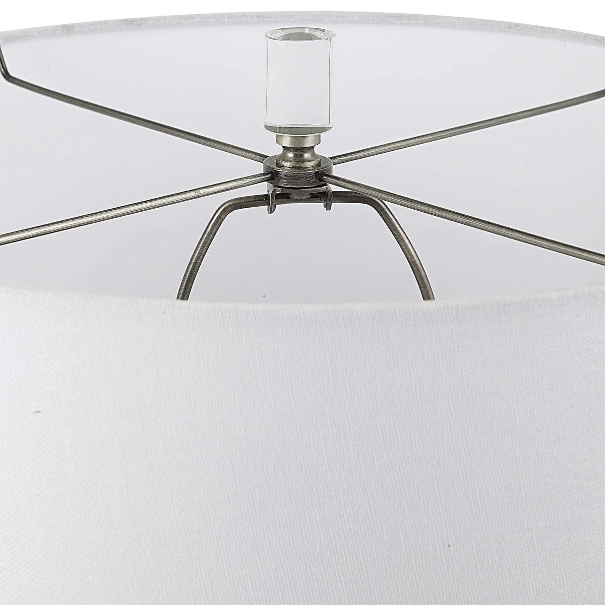 Uttermost Submerged Glossy Navy Blue Glaze Ceramic Table Lamp With White Shade - Image 5