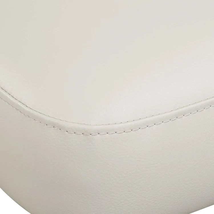 Uttermost Stiches Ecru Faux Pebbled Leather with Diamond Tufted Back Set of 2 Dining Chairs - Image 7