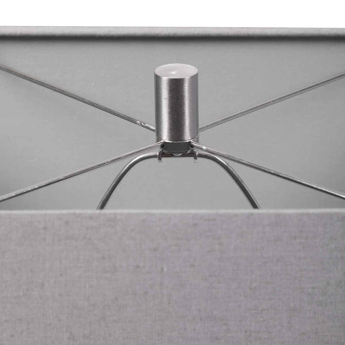 Uttermost Sycamore Gloss White Ceramic Table Lamp With Gray Linen Shade - Image 8