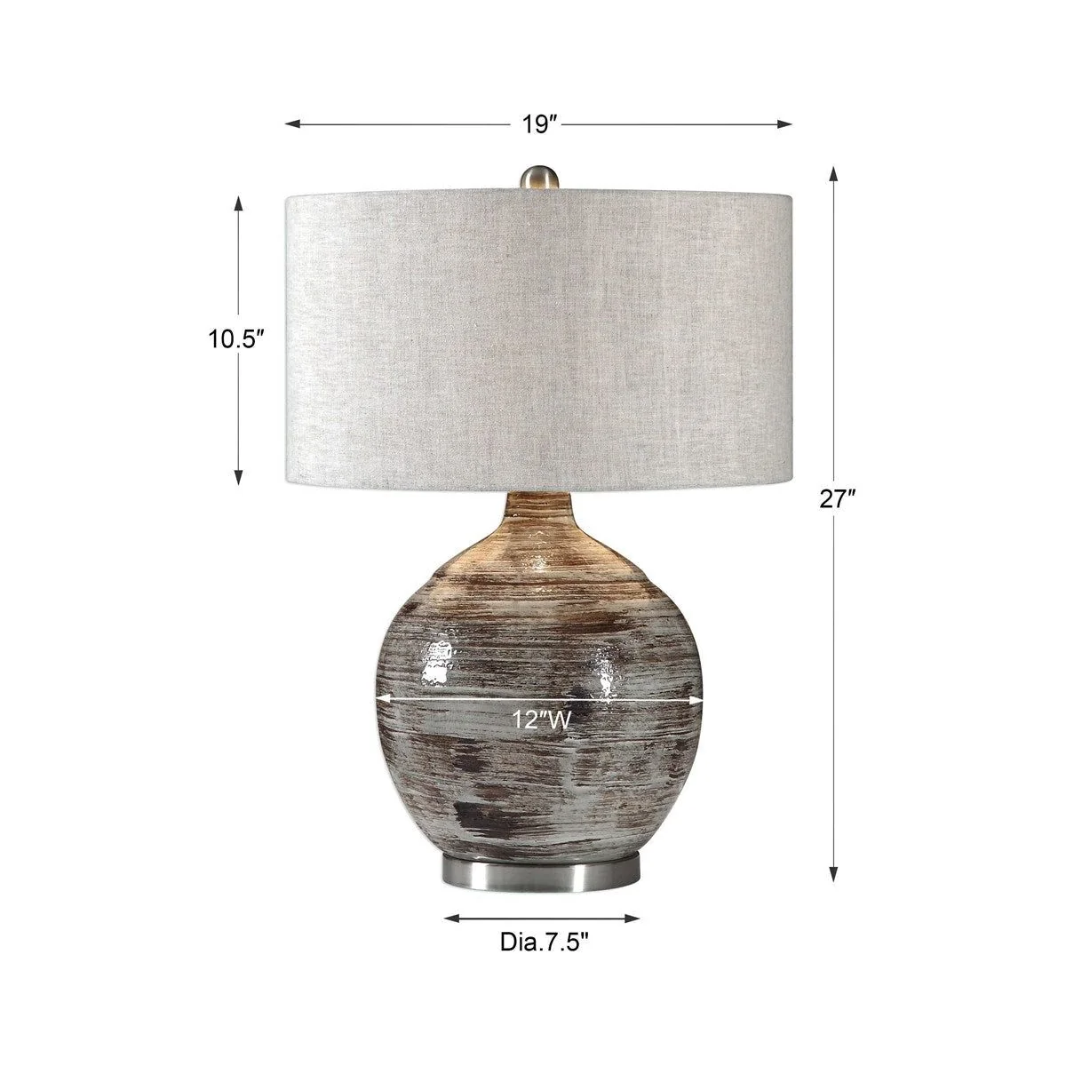 Uttermost Tamula Ceramic Table Lamp With Beige Linen Shade - Image 5