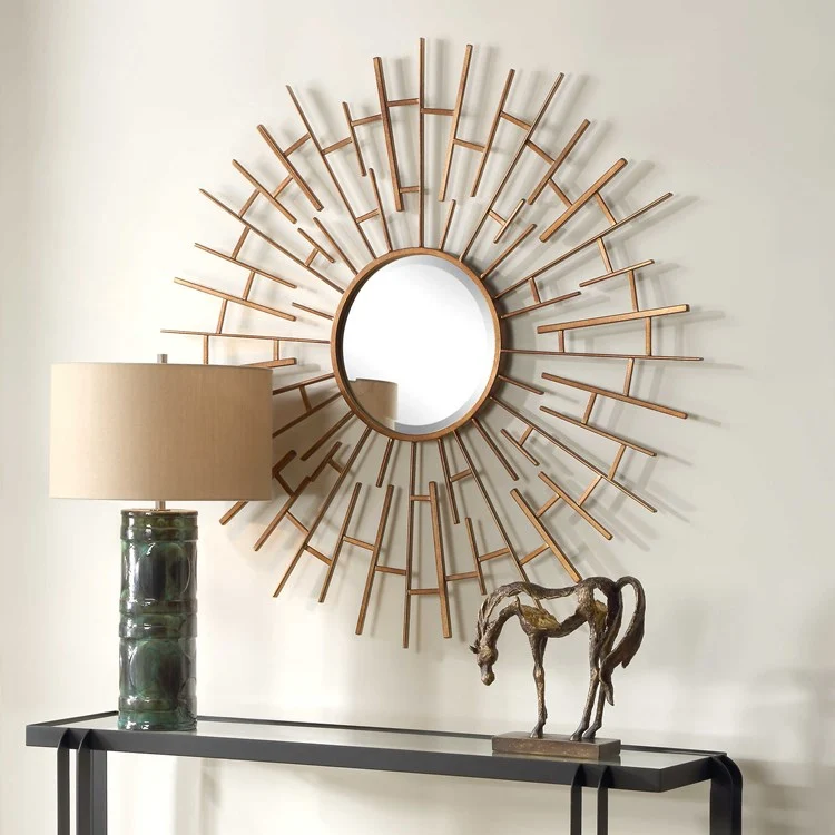 Uttermost Tangled Antiqued Golden Bronze Round Mirror - Image 3
