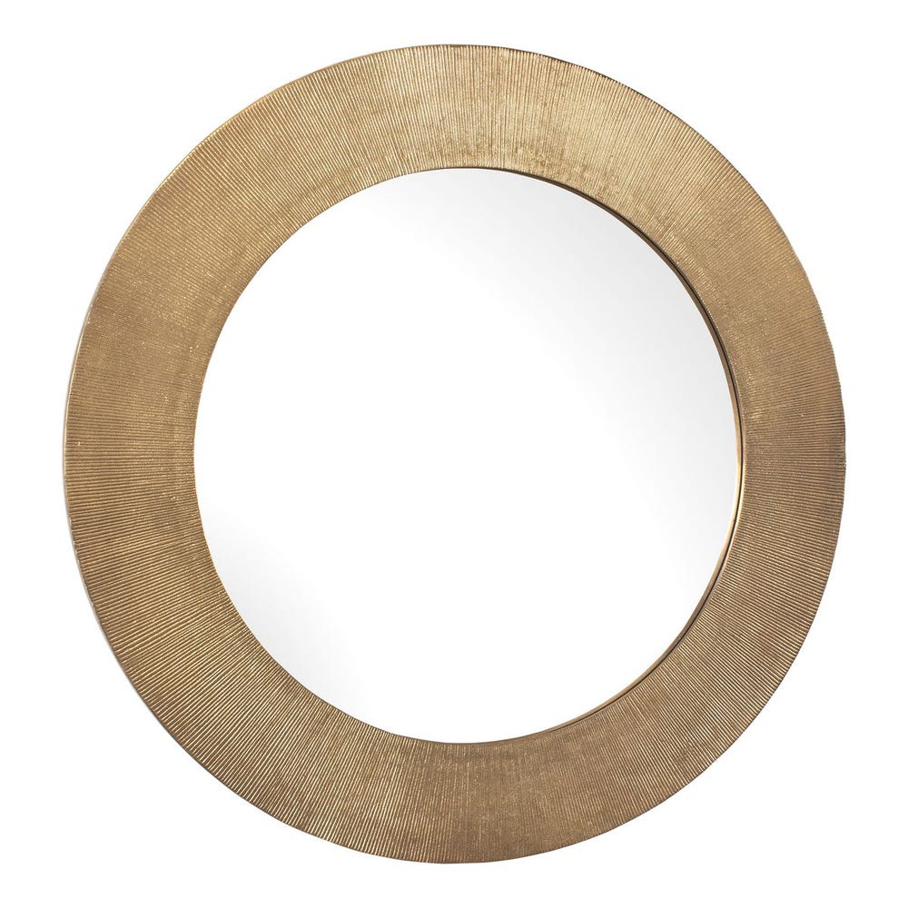 Uttermost Tano Antique Brass Mirror With Channeled Texture - Image 4