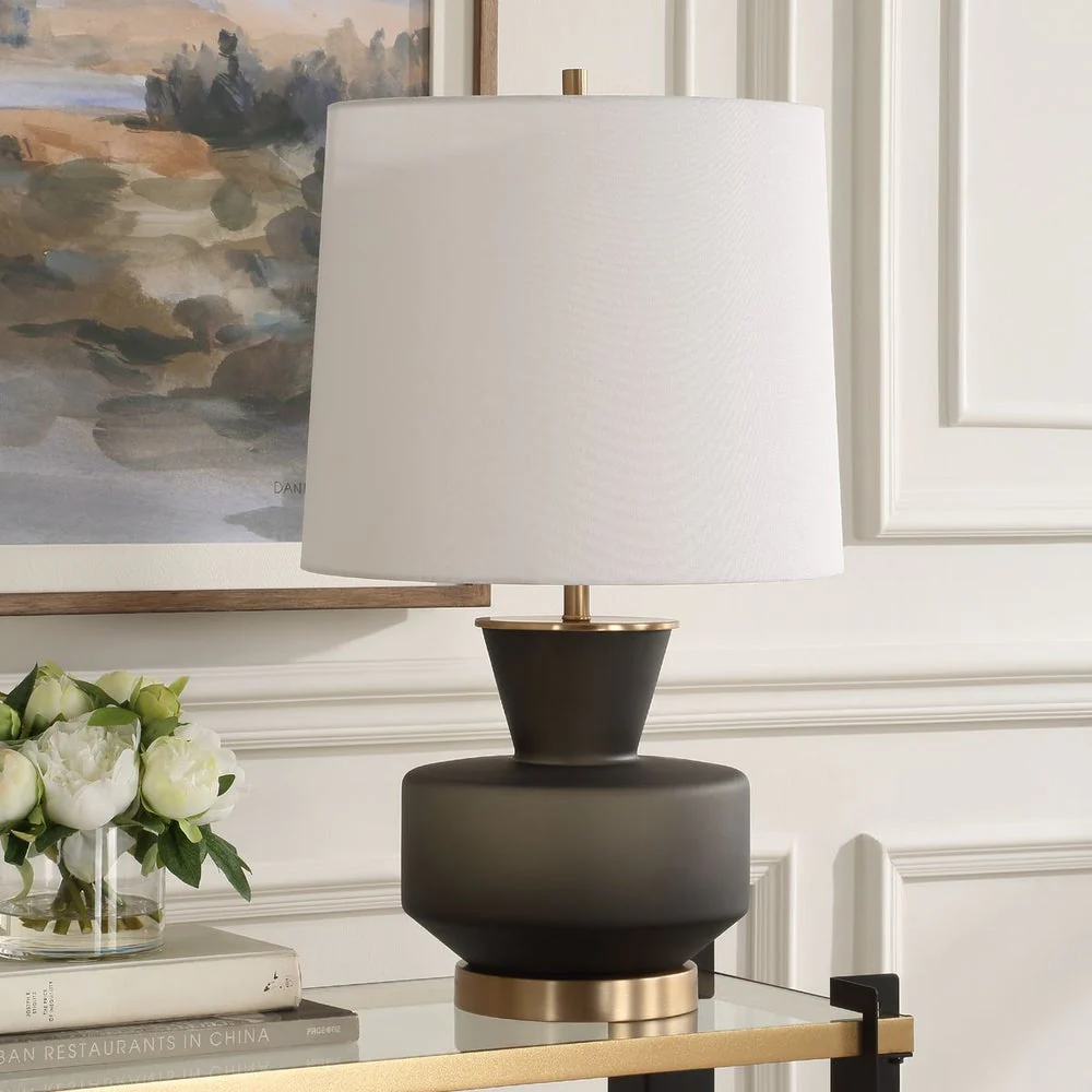 Uttermost Trentino Frosted Black Table Lamp - Image 2