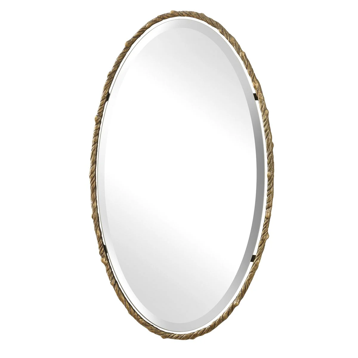 Uttermost Twisted Branch Antiqued Gold Iron Oval Mirror - Image 4
