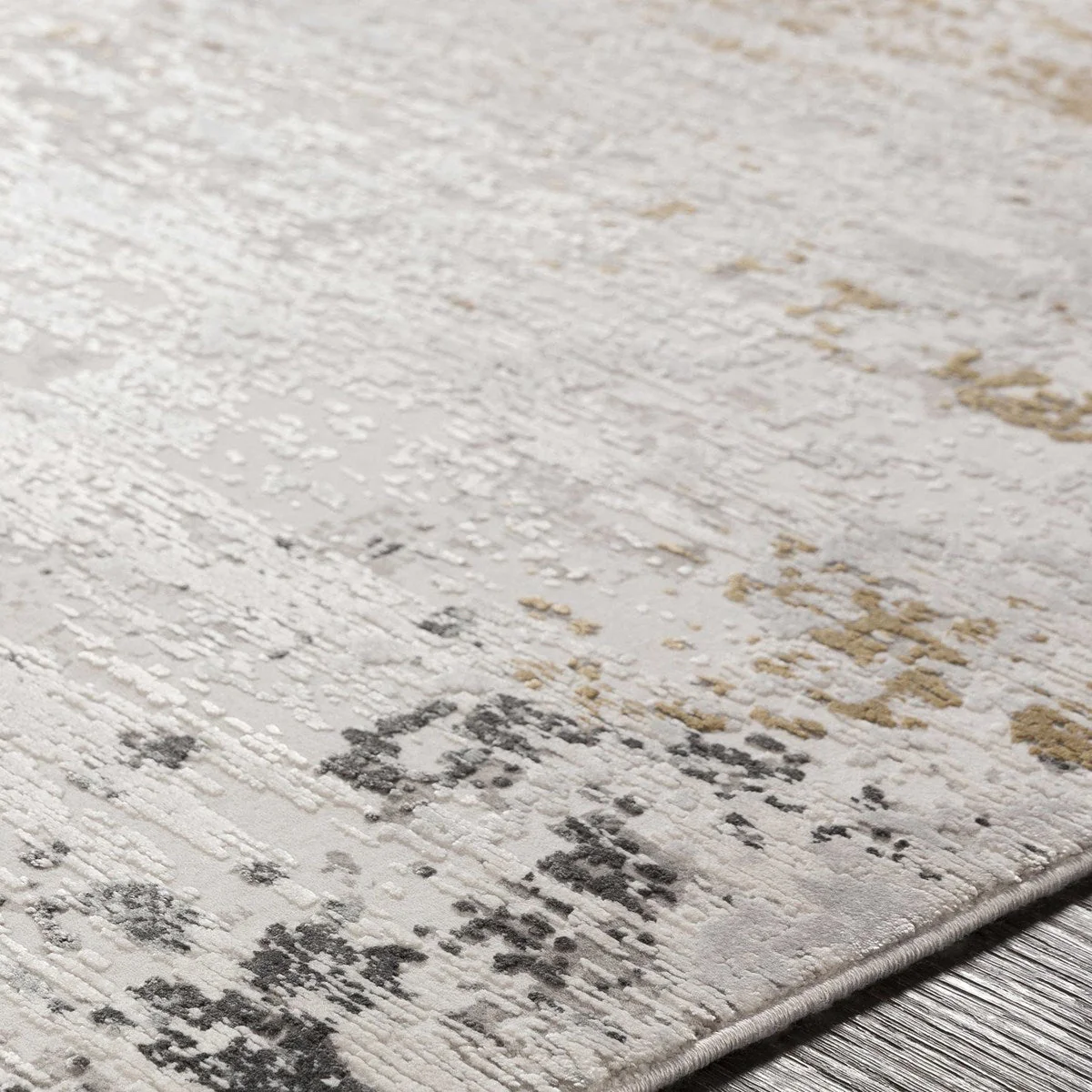 Uttermost Ulen White, Charcoal, Saffron and Light Gray Abstract Rug ~ 10' x 14' - Image 3