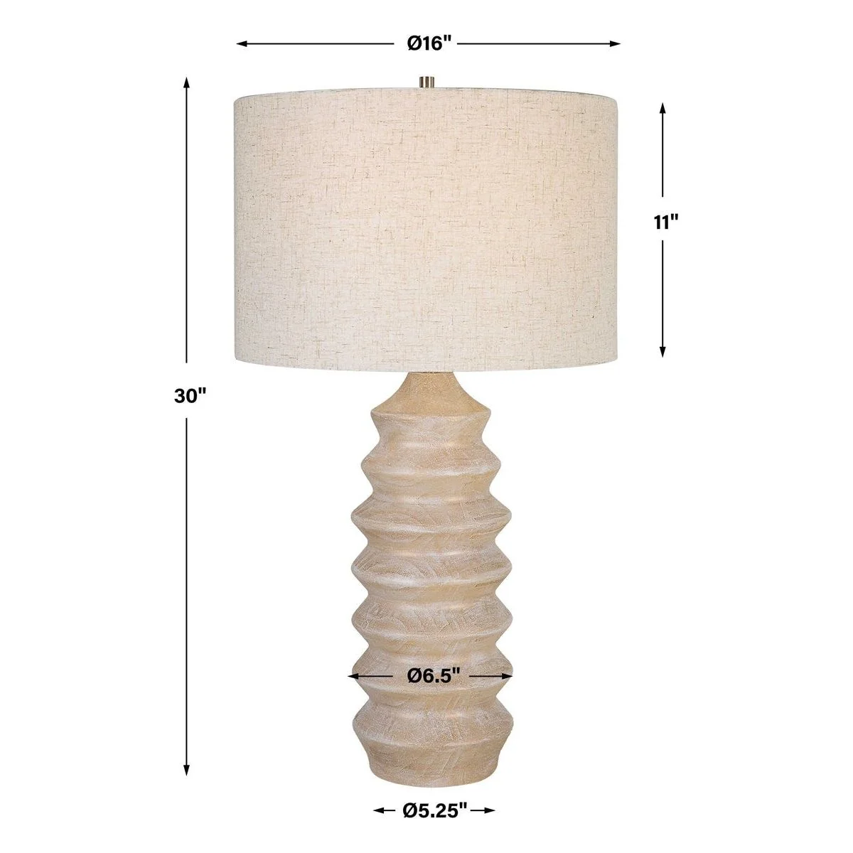 Uttermost Uplift Table Lamp With Oatmeal Linen Shade - Image 6