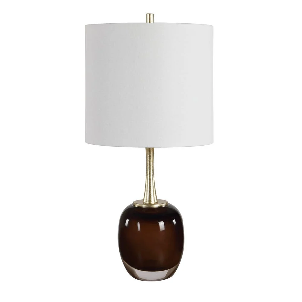 Uttermost Vannett Dark Amber Art Glass Table Lamp - Image 3