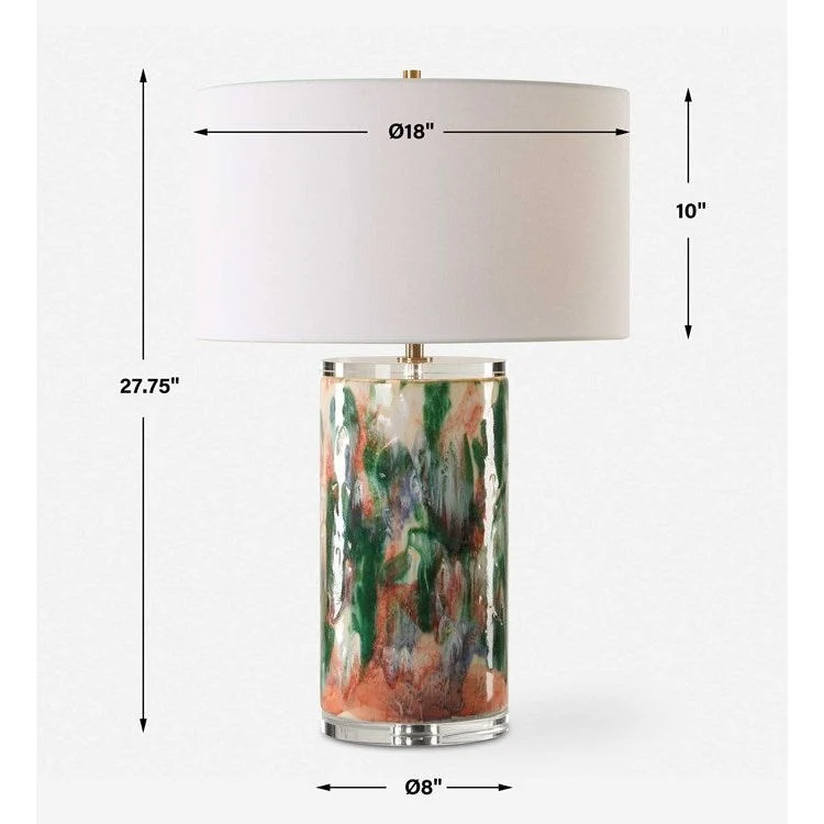 Uttermost Sylvie Abstract Ceramic Table Lamp With White Linen Shade - Image 7