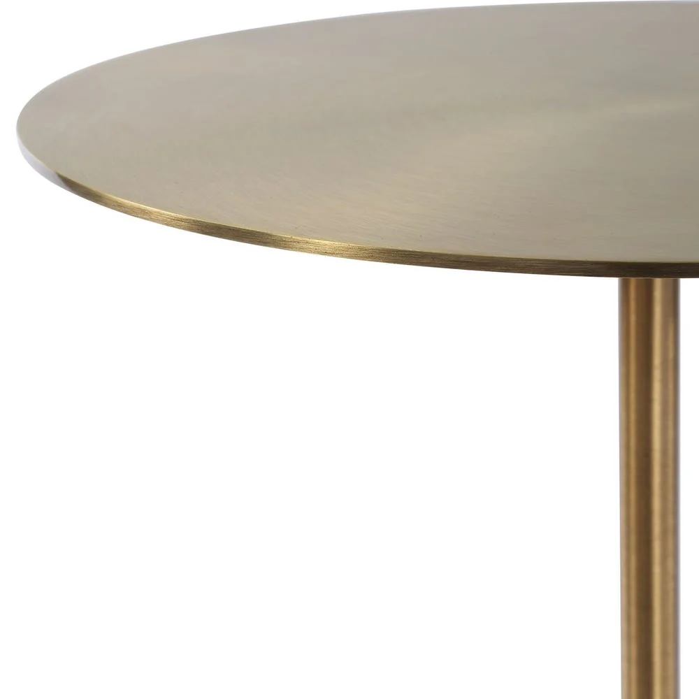 Uttermost Verlin Brushed Brass With Marble Drink Table - Image 4