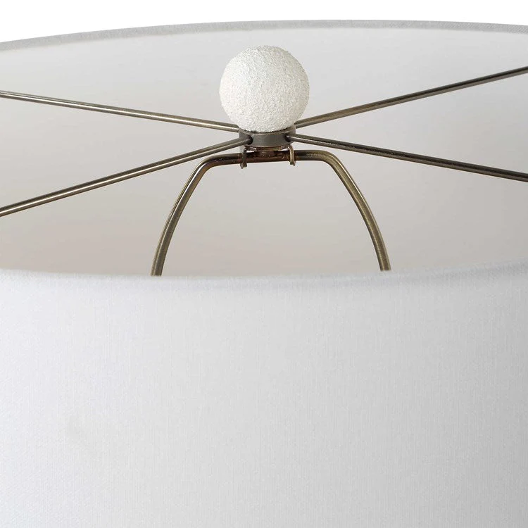 Uttermost Vida Chalk White Glazed Ceramic Table Lamp With Linen Shade - Image 6
