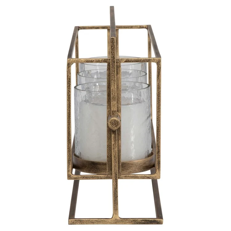 Uttermost Wenman Gold Iron and Textured Glass Triple Candleholder ~ Candles Included - Image 5