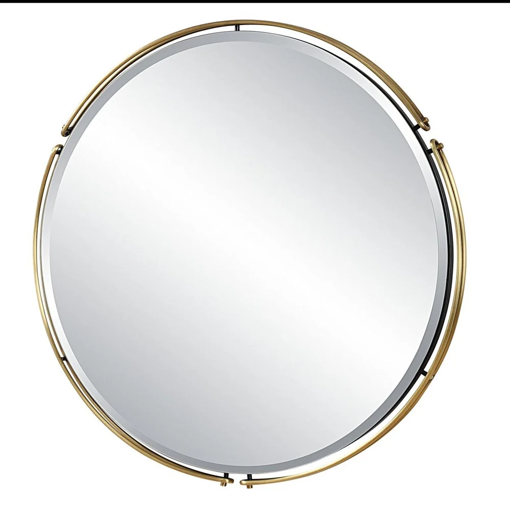 Uttermost Wesley Decorative Double Iron Bands Round Mirror - Image 4